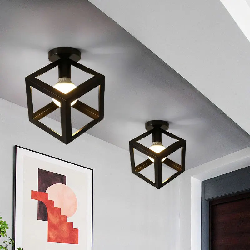 Vintage Black Metal Ceiling Light