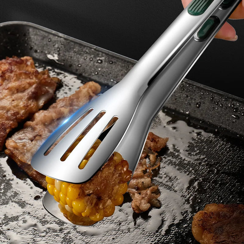 Non-Slip Stainless Steel Food Tongs for Meat