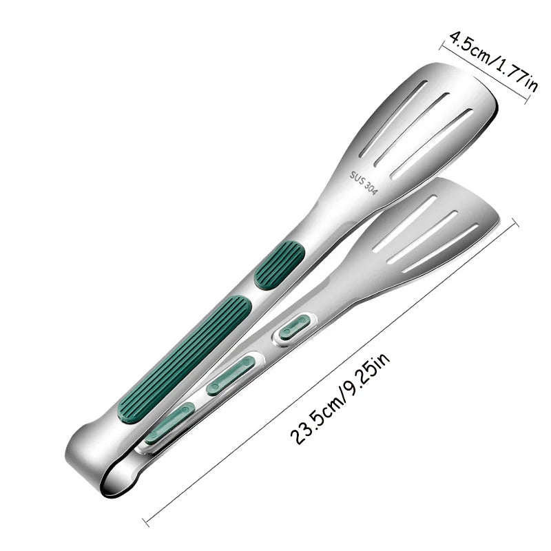 Non-Slip Stainless Steel Food Tongs for Meat