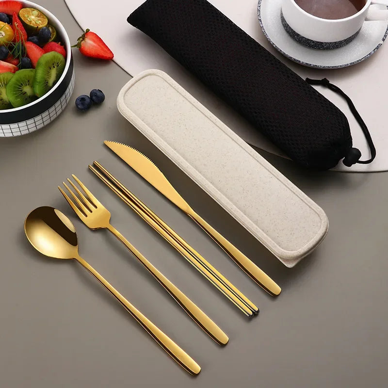 Portable Stainless Steel Tableware Set
