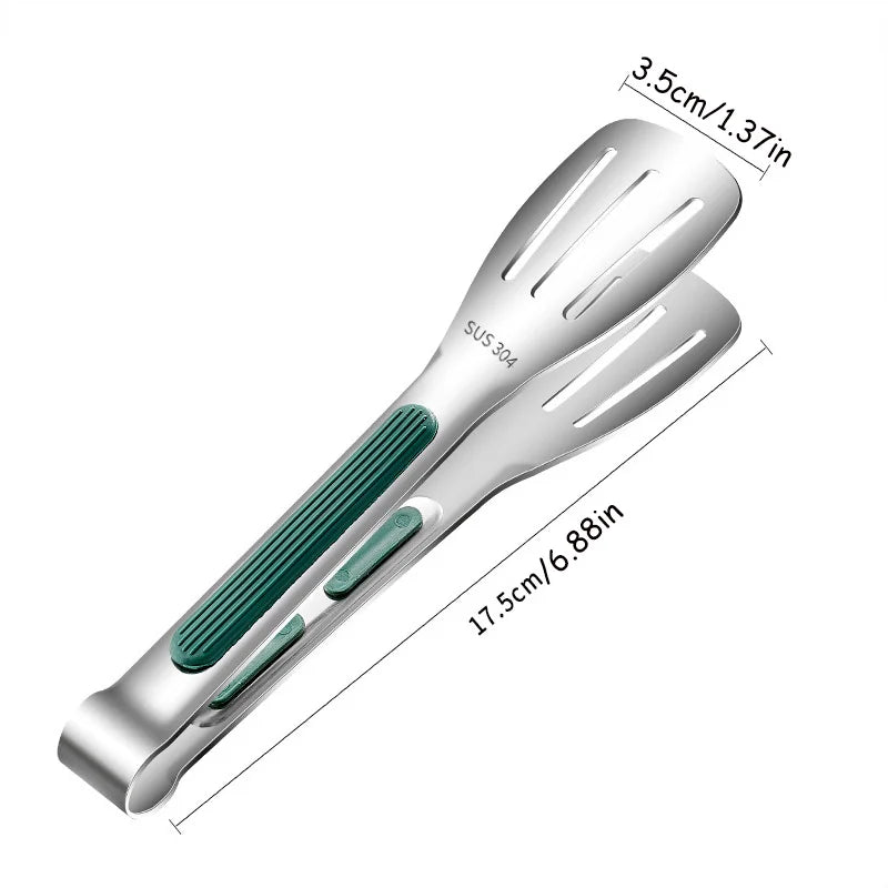 Non-Slip Stainless Steel Food Tongs for Meat