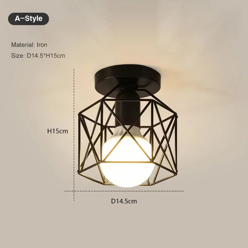 Vintage Black Metal Ceiling Light