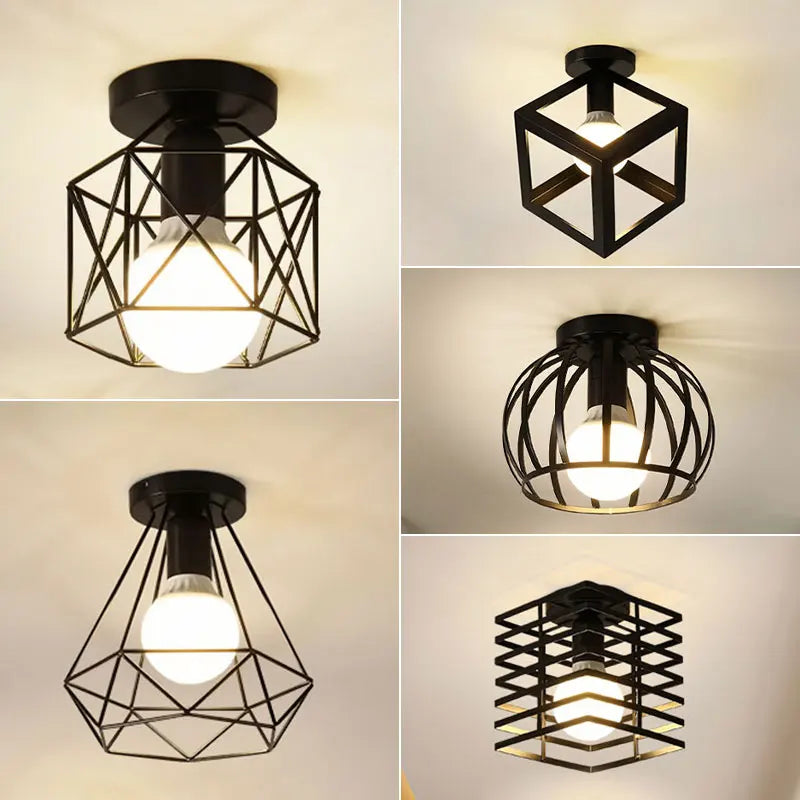 Vintage Black Metal Ceiling Light
