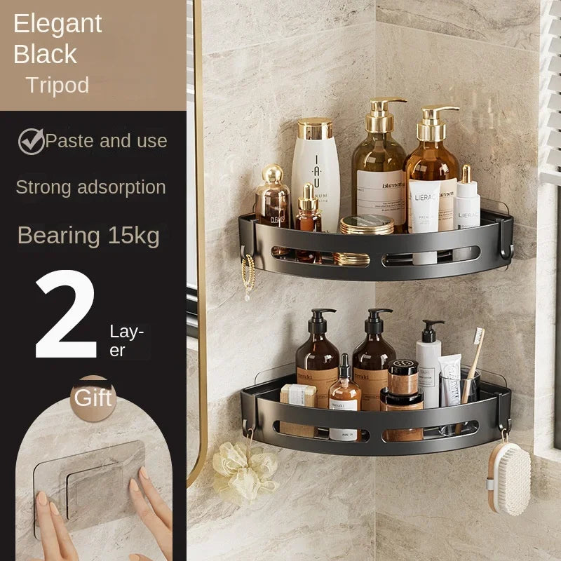 No-Drill Bathroom Shower Caddy Shelf Storage Rack