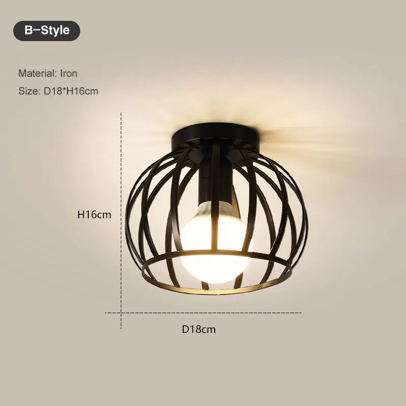 Vintage Black Metal Ceiling Light