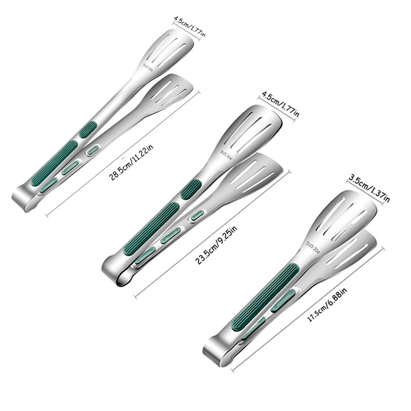 Non-Slip Stainless Steel Food Tongs for Meat