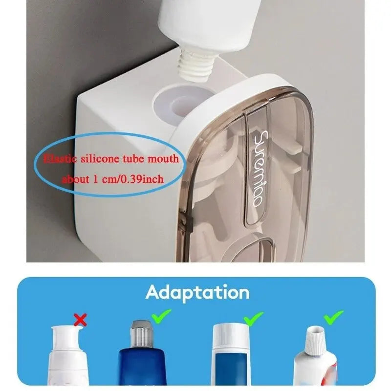Wall Mount Lazy Squeezer Toothbrush Holder