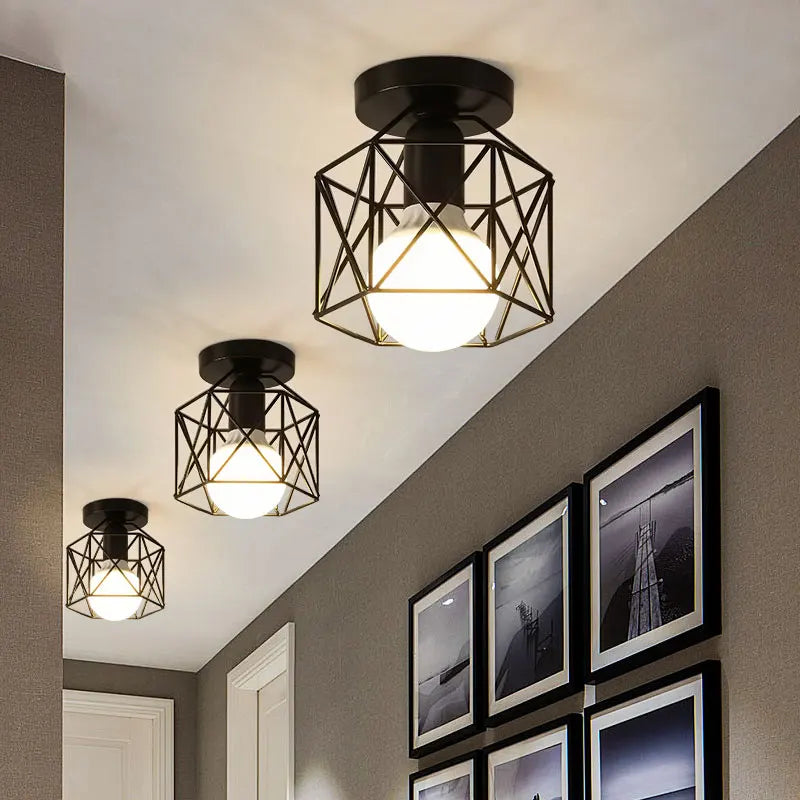 Vintage Black Metal Ceiling Light