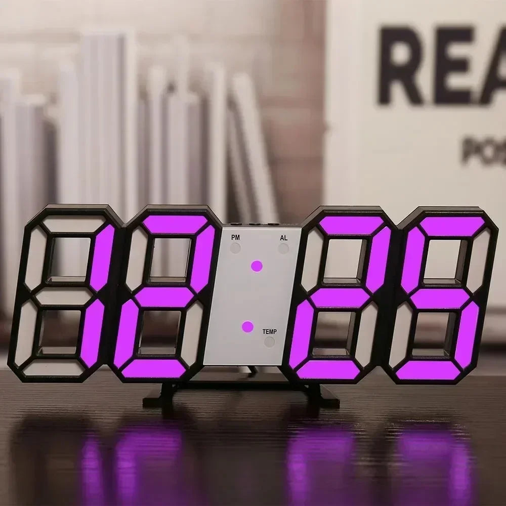Modern 3D LED Alarm Clock