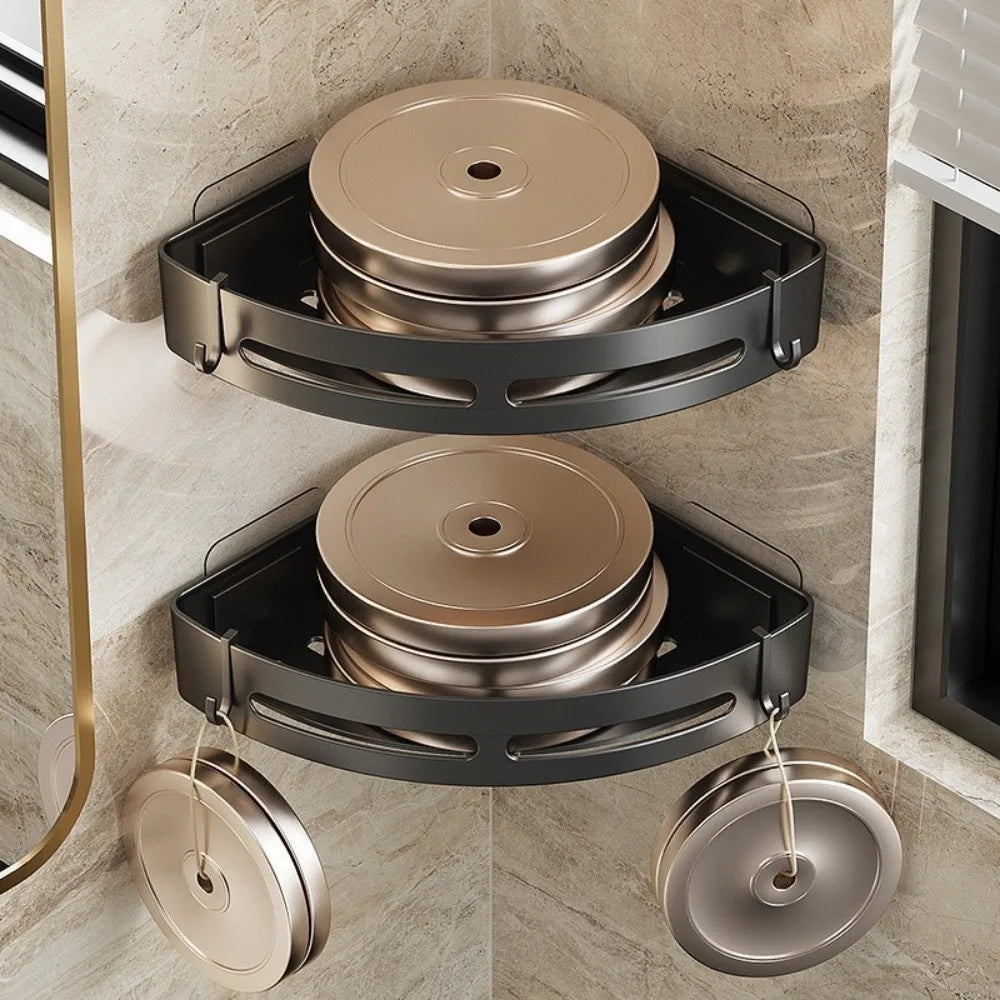 No-Drill Bathroom Shower Caddy Shelf Storage Rack