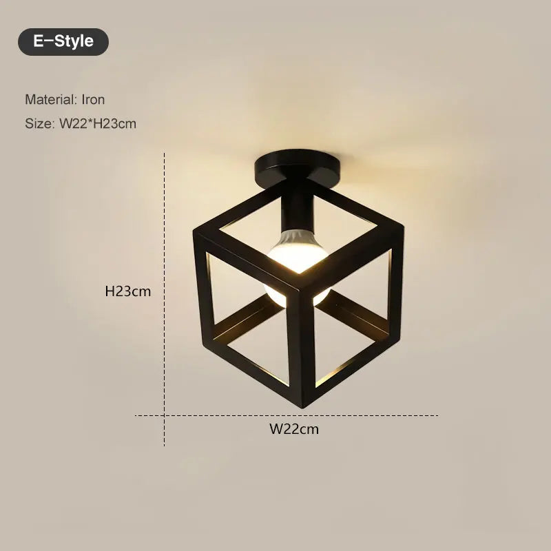 Vintage Black Metal Ceiling Light