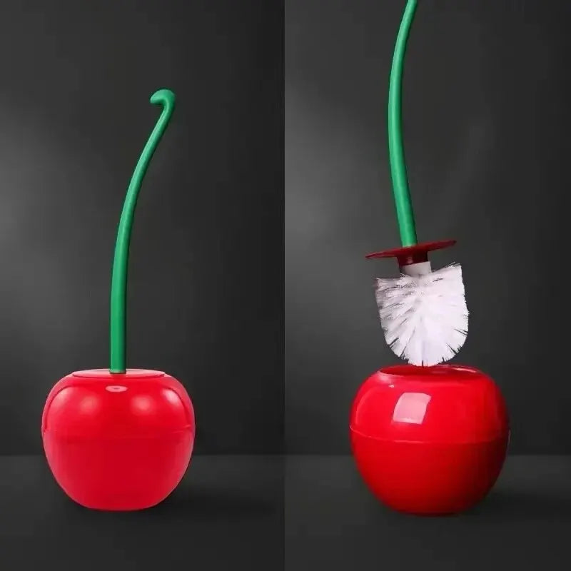 Creative Cherry Shape Toilet Brush Holder Set