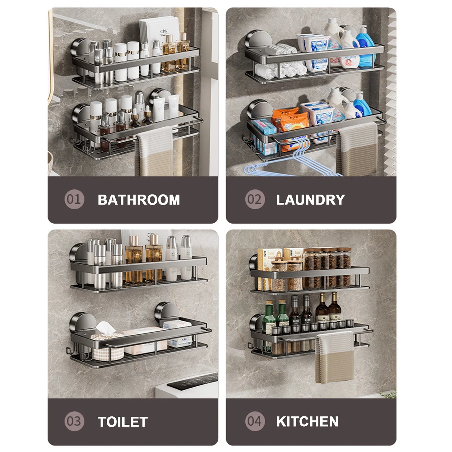 Suction Cup Bathroom Shelf