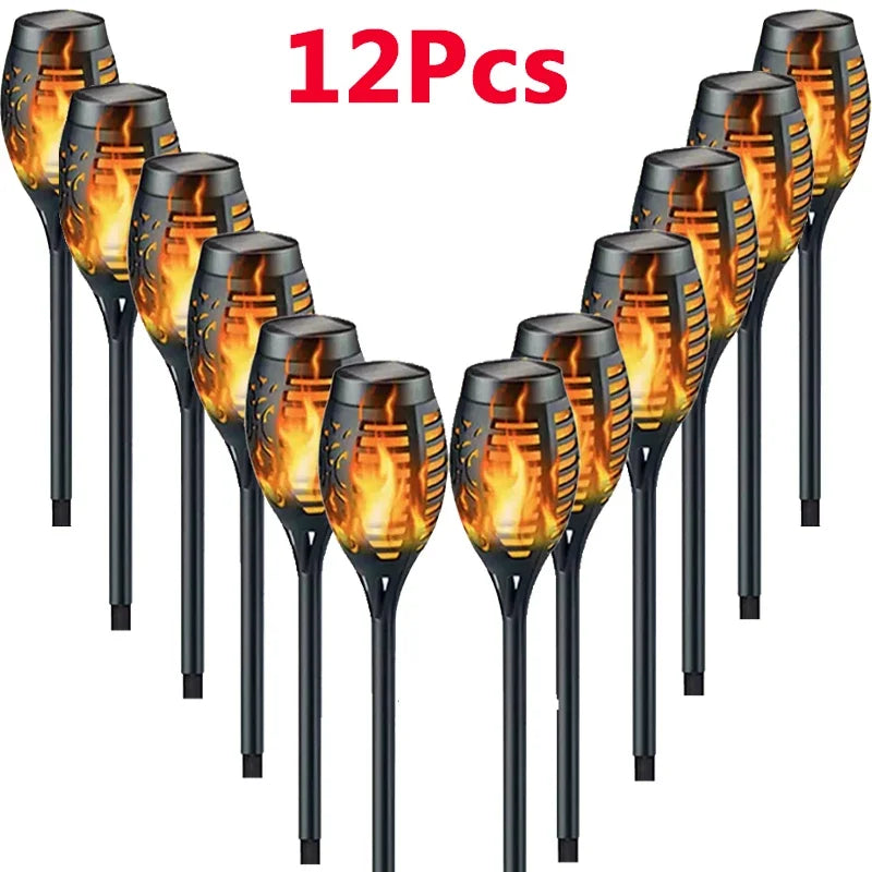 12LED Solar Flame Torch Lights