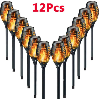 12LED Solar Flame Torch Lights