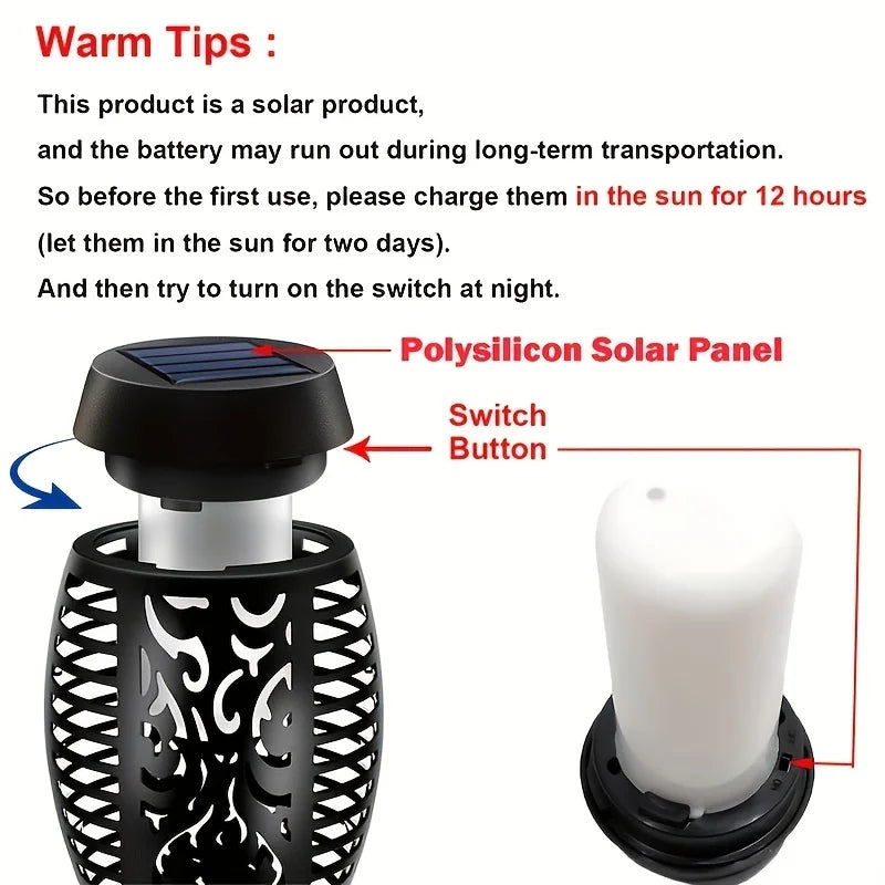 12LED Solar Flame Torch Lights