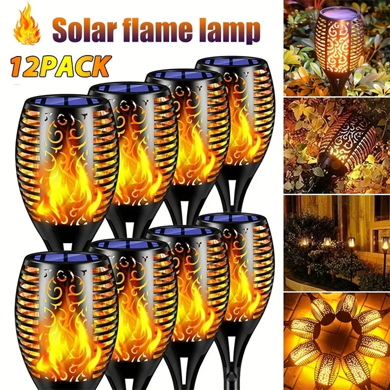 12LED Solar Flame Torch Lights