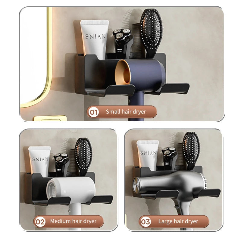 Wall Mounted Hair Dryer Holder Shelf