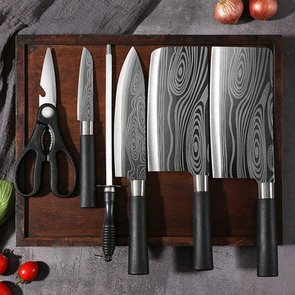 Laser Damascus Kitchen Knife Set