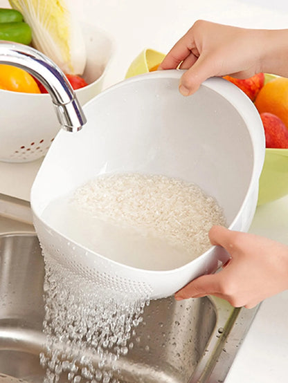 Multi-Use Rice Colander Drain Basket with Handle