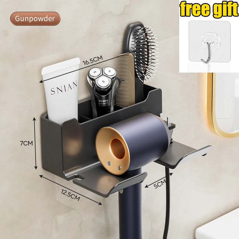 Wall Mounted Hair Dryer Holder Shelf