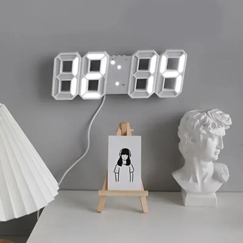 Modern 3D LED Alarm Clock