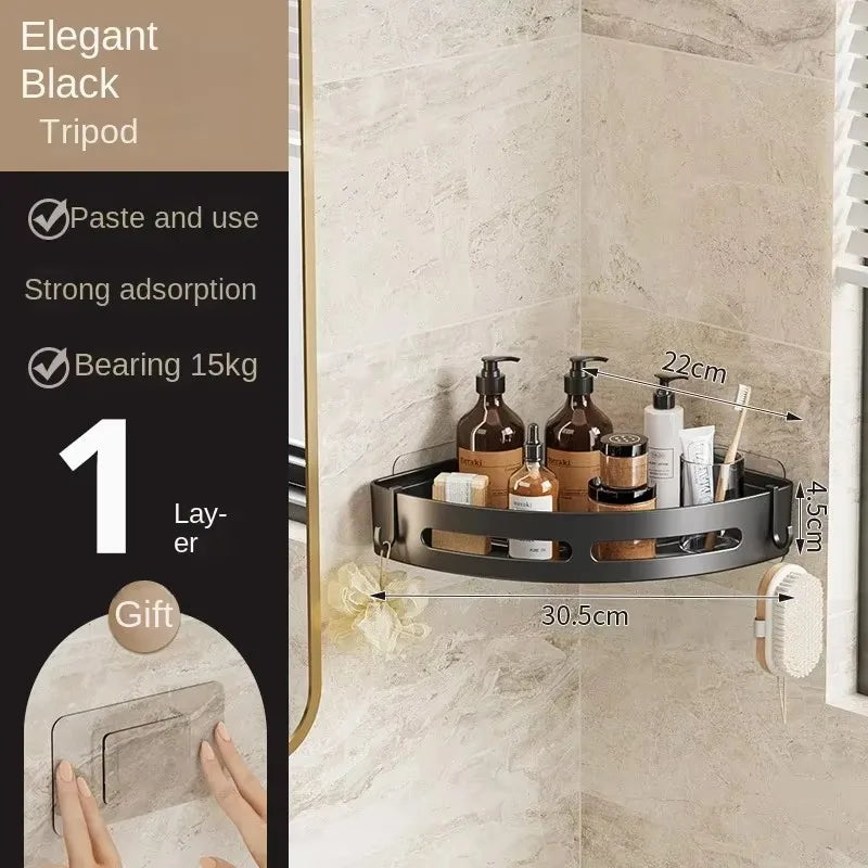 No-Drill Bathroom Shower Caddy Shelf Storage Rack
