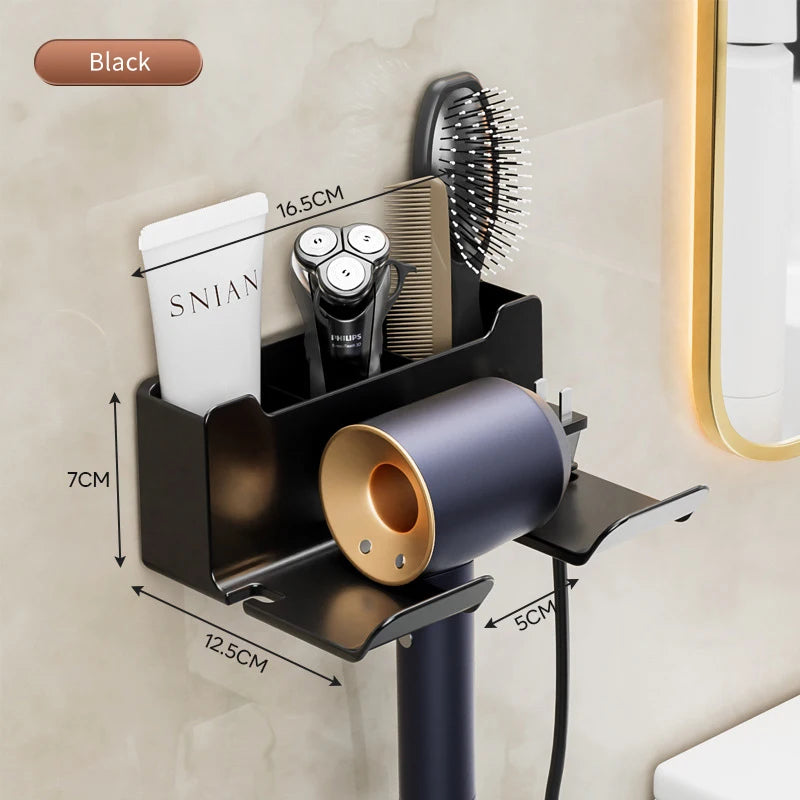 Wall Mounted Hair Dryer Holder Shelf