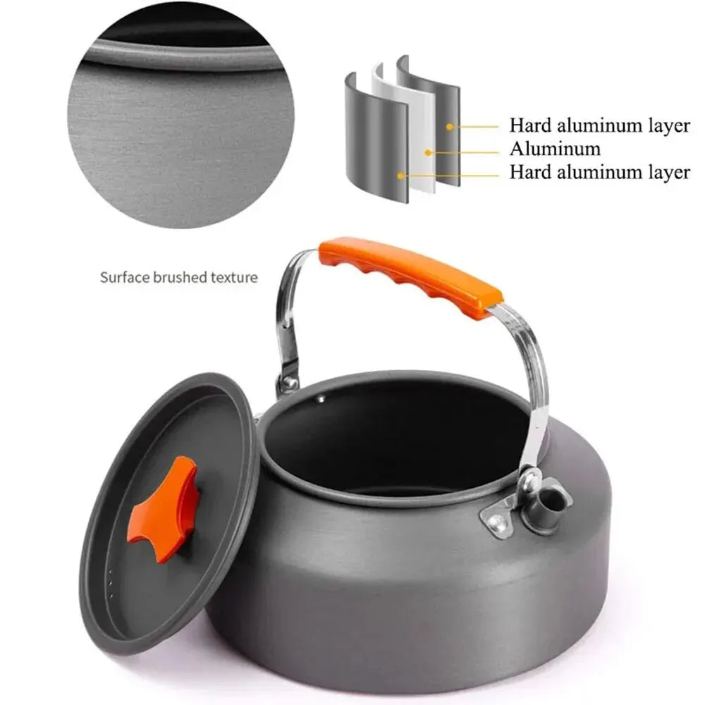 1.1L Aluminum Camping Kettle Lightweight Teapot