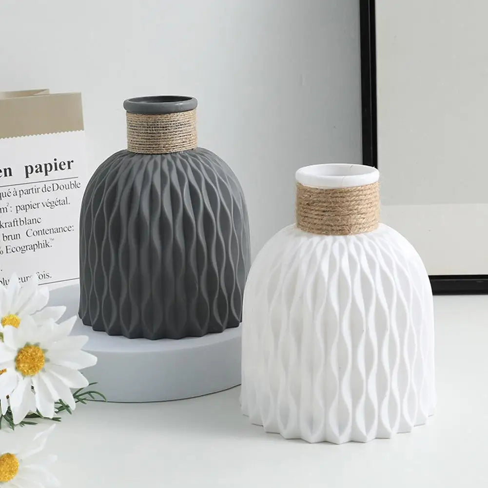 DIY Rope Plastic Vase for Flower Arrangements