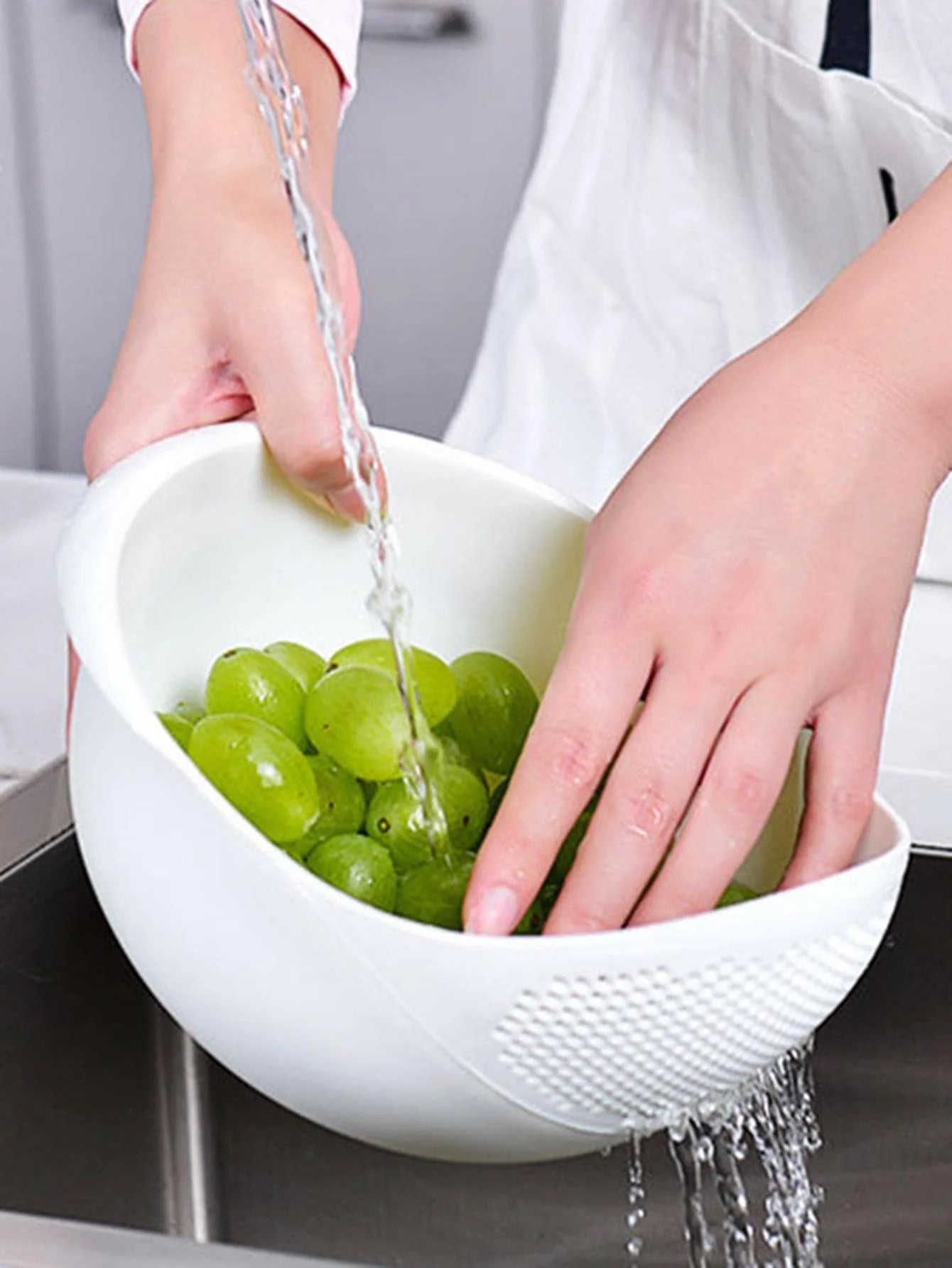 Multi-Use Rice Colander Drain Basket with Handle