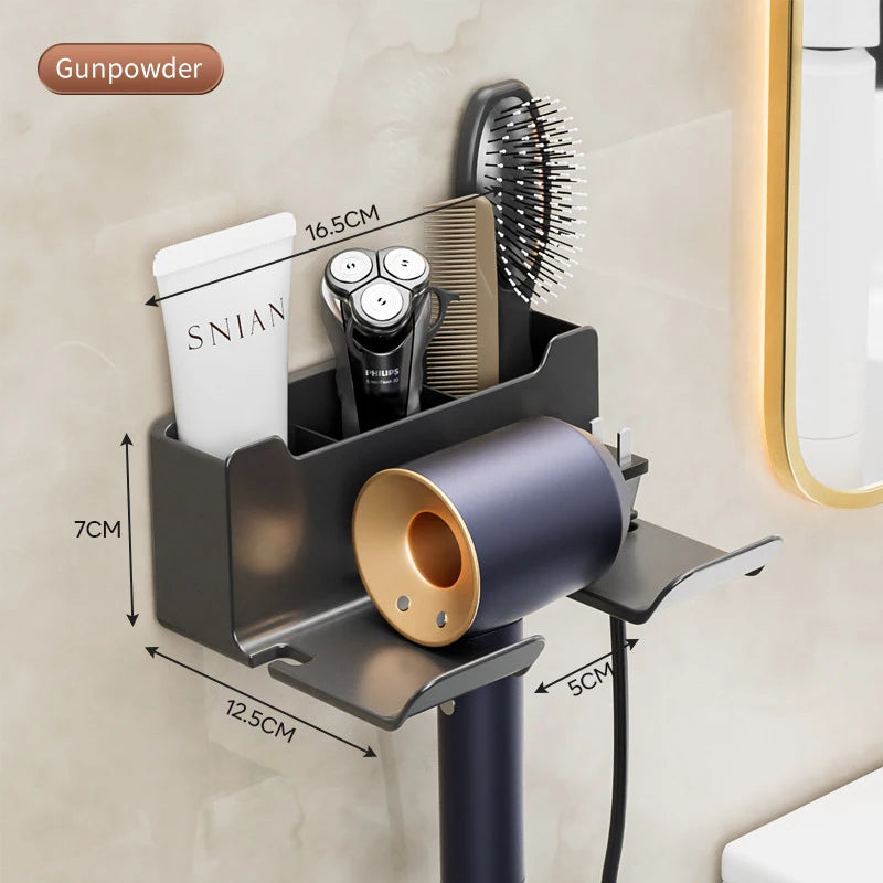Wall Mounted Hair Dryer Holder Shelf