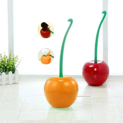 Creative Cherry Shape Toilet Brush Holder Set