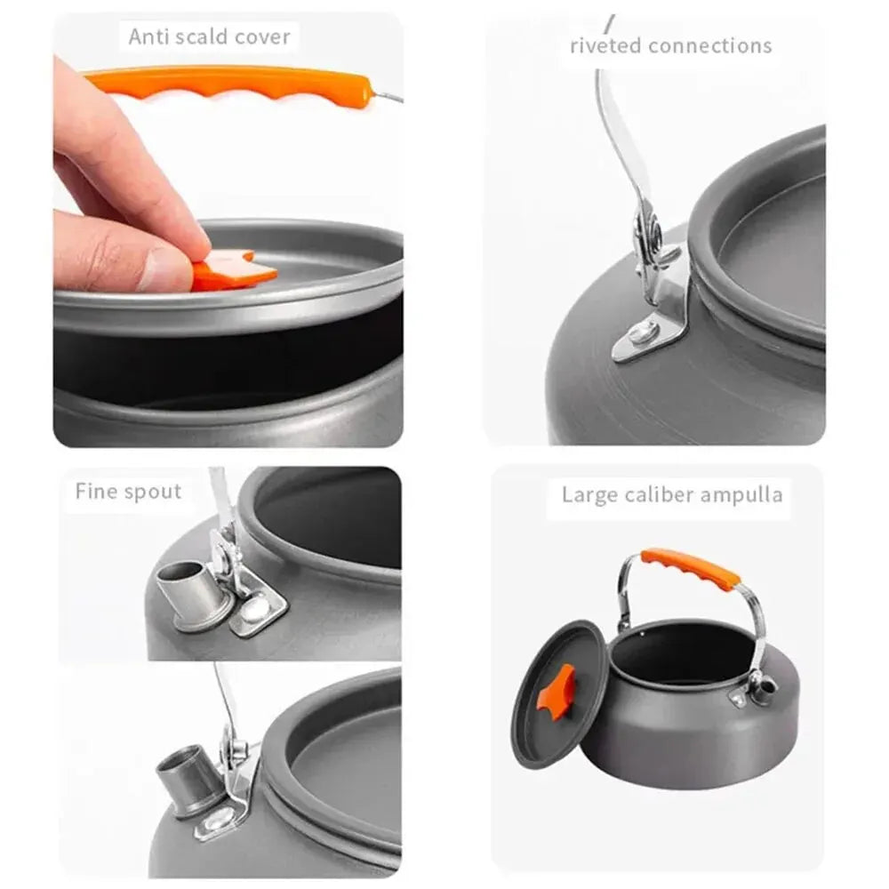1.1L Aluminum Camping Kettle Lightweight Teapot