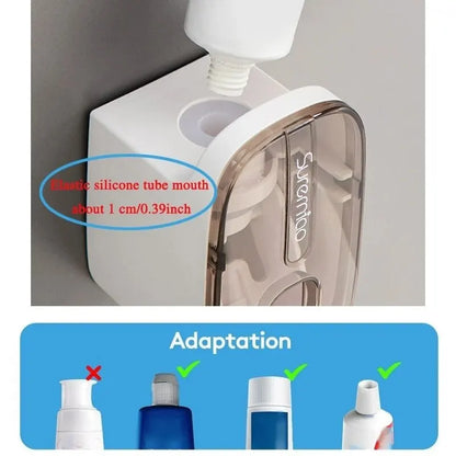 Wall Mount Lazy Squeezer Toothbrush Holder
