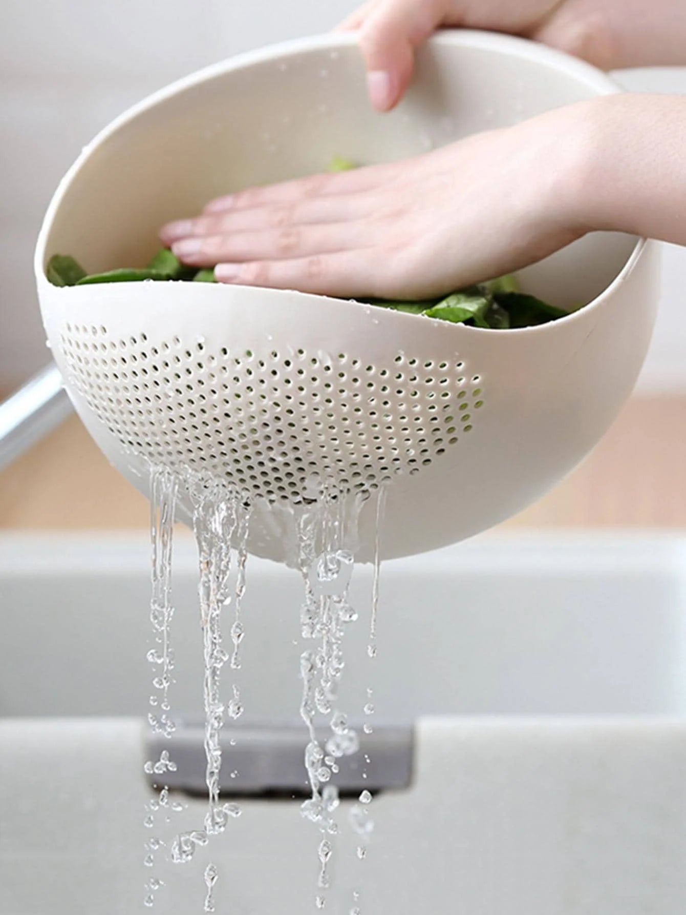 Multi-Use Rice Colander Drain Basket with Handle