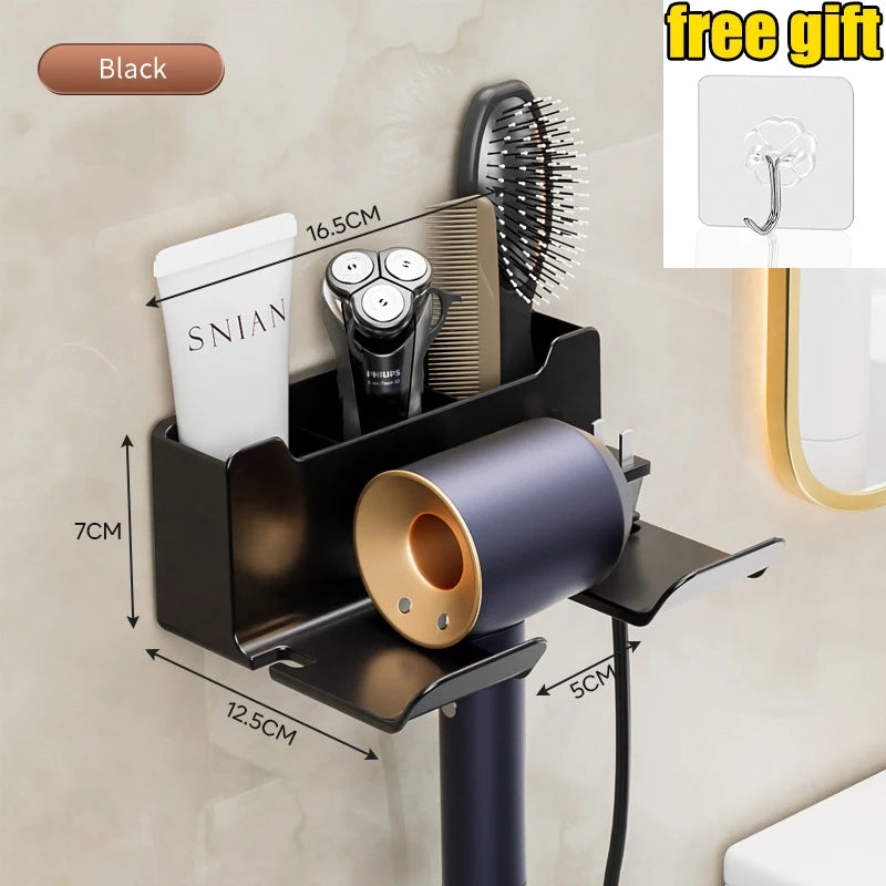 Wall Mounted Hair Dryer Holder Shelf