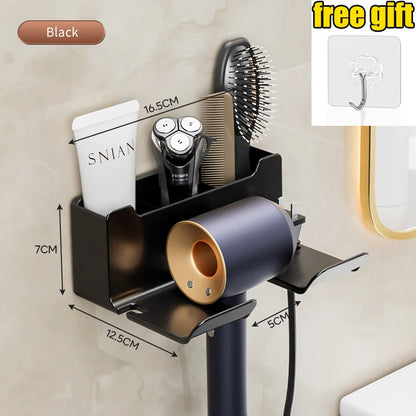 Wall Mounted Hair Dryer Holder Shelf