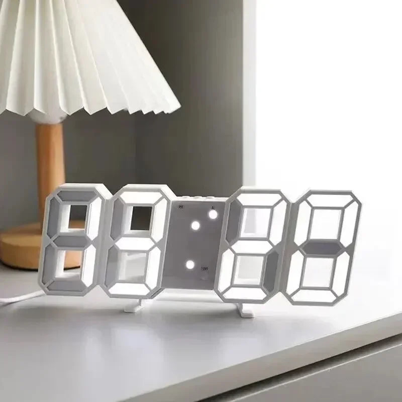 Modern 3D LED Alarm Clock