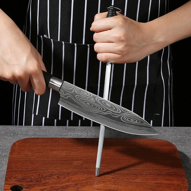 Laser Damascus Kitchen Knife Set