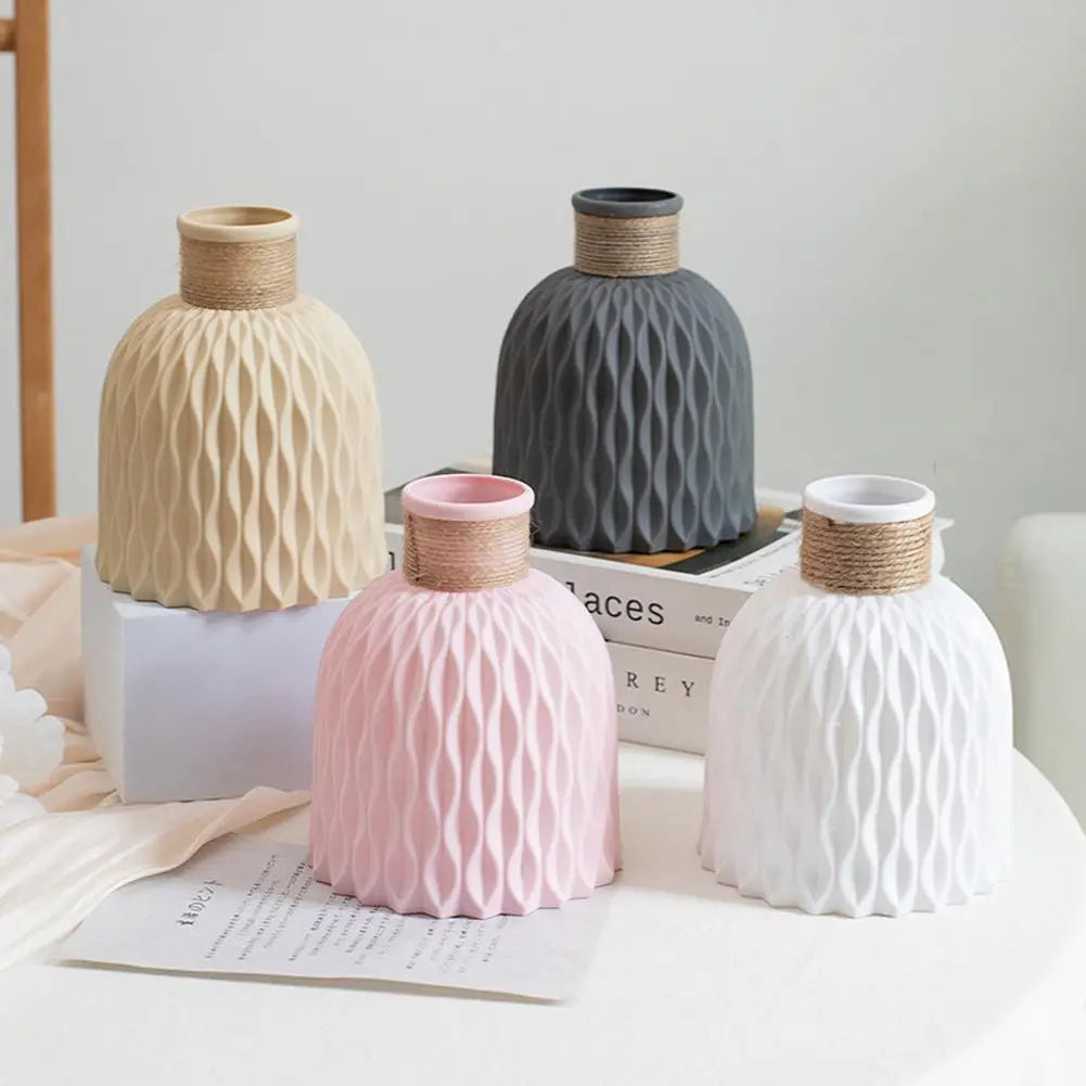 DIY Rope Plastic Vase for Flower Arrangements