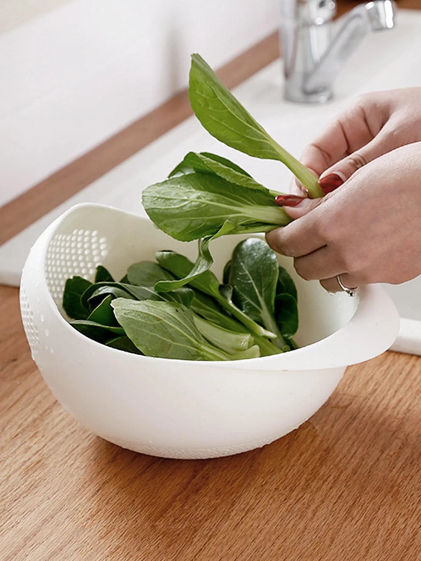 Multi-Use Rice Colander Drain Basket with Handle