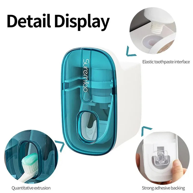 Wall Mount Lazy Squeezer Toothbrush Holder