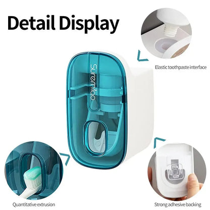 Wall Mount Lazy Squeezer Toothbrush Holder
