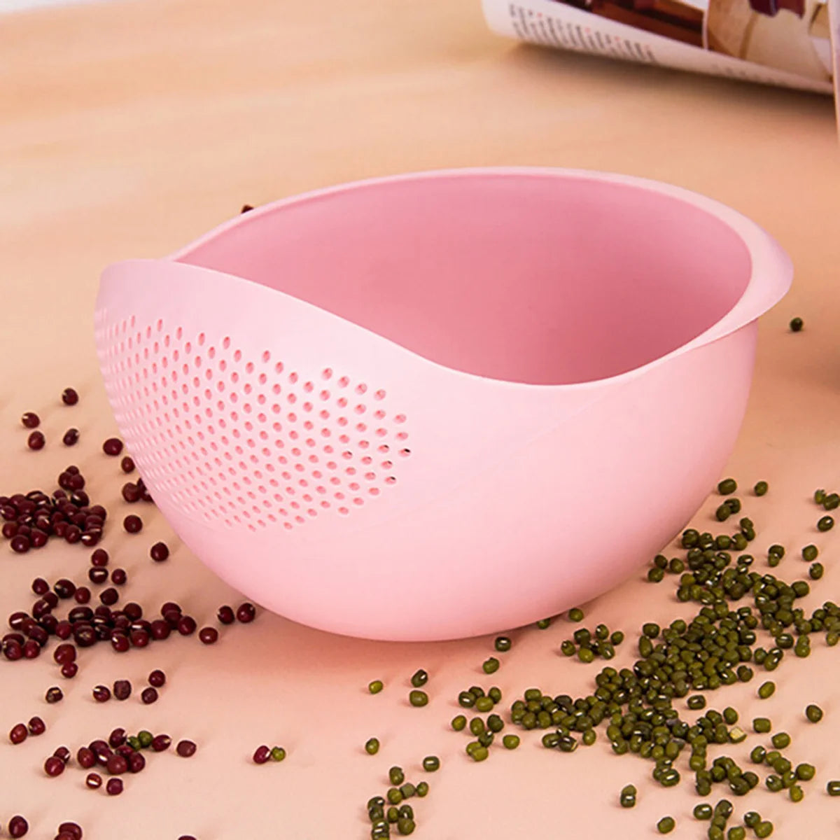 Multi-Use Rice Colander Drain Basket with Handle