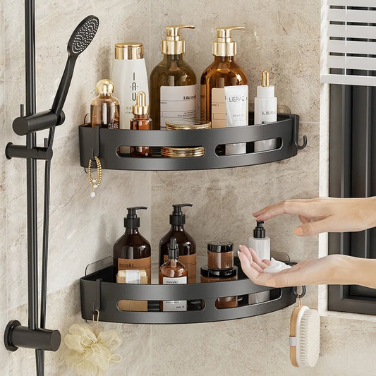 No-Drill Bathroom Shower Caddy Shelf Storage Rack
