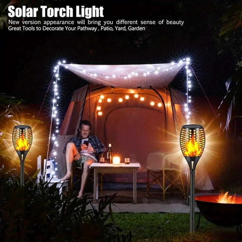 12LED Solar Flame Torch Lights