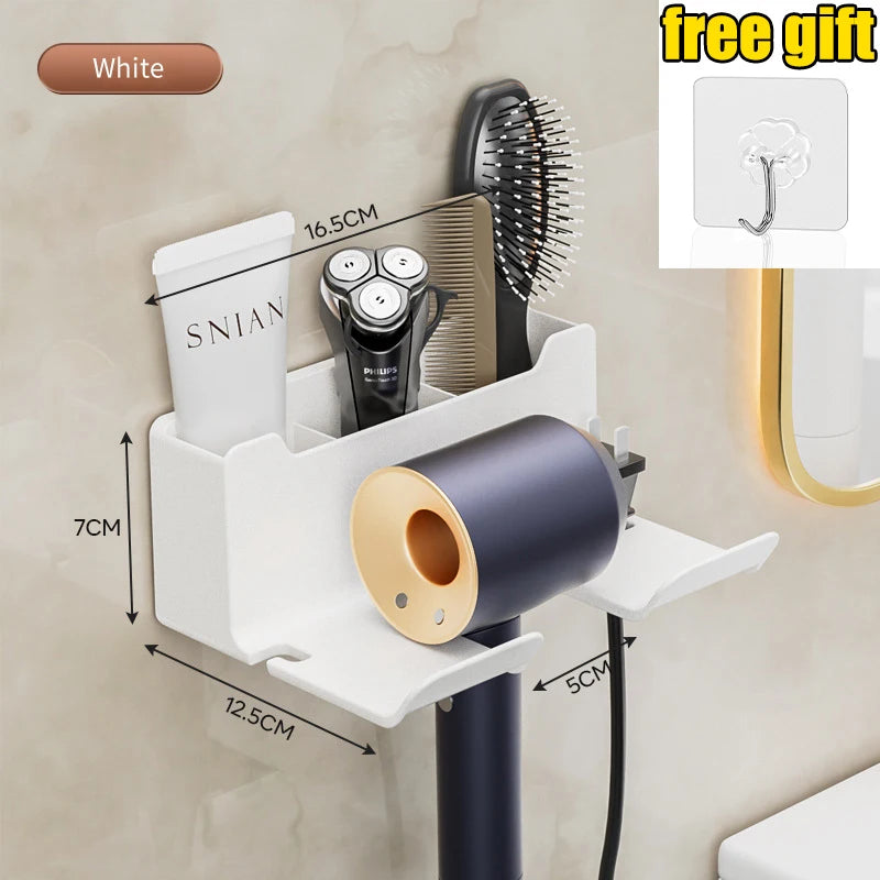 Wall Mounted Hair Dryer Holder Shelf